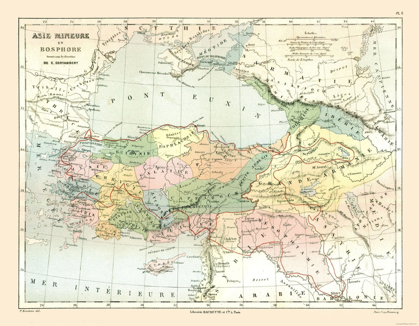 Historic Map - Asia Minor Bosphorus - Cortambert 1880 - 29.52 x 23 - Vintage Wall Art