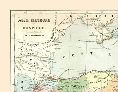 Historic Map - Asia Minor Bosphorus - Cortambert 1880 - 29.52 x 23 - Vintage Wall Art