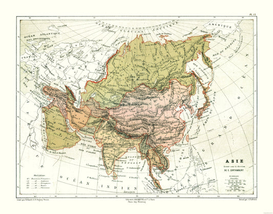 Historic Map - Asia Political - Cortambert 1880 - 29.91 x 23 - Vintage Wall Art