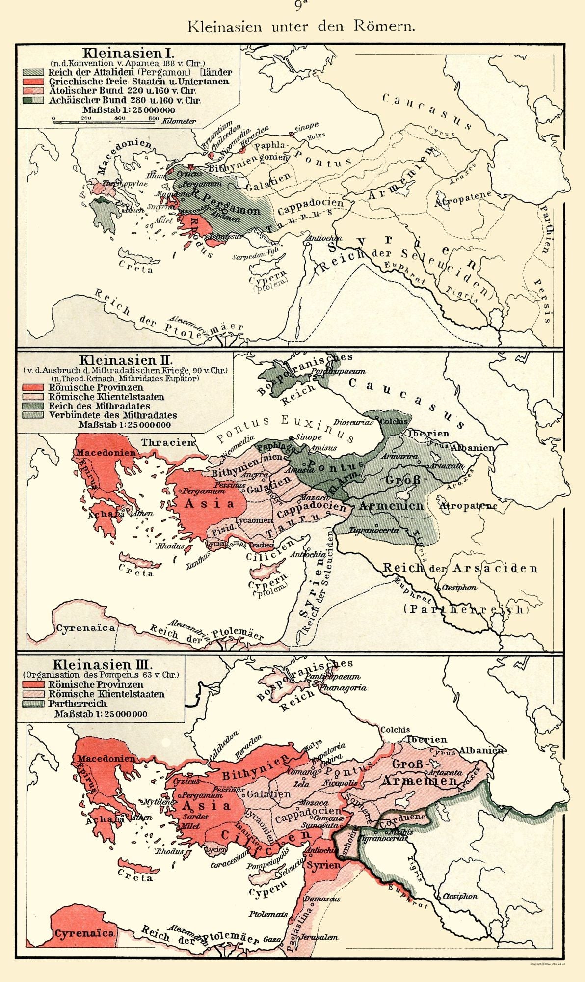 Historic Map - Asia Minor Roman Empire - Velhagen 1897 - 23 x 38.58 - Vintage Wall Art