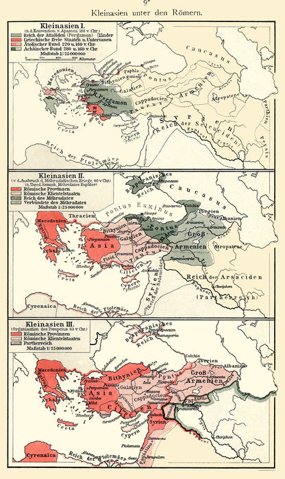 Historic Map - Asia Minor Roman Empire - Velhagen 1897 - 23 x 38.58 - Vintage Wall Art