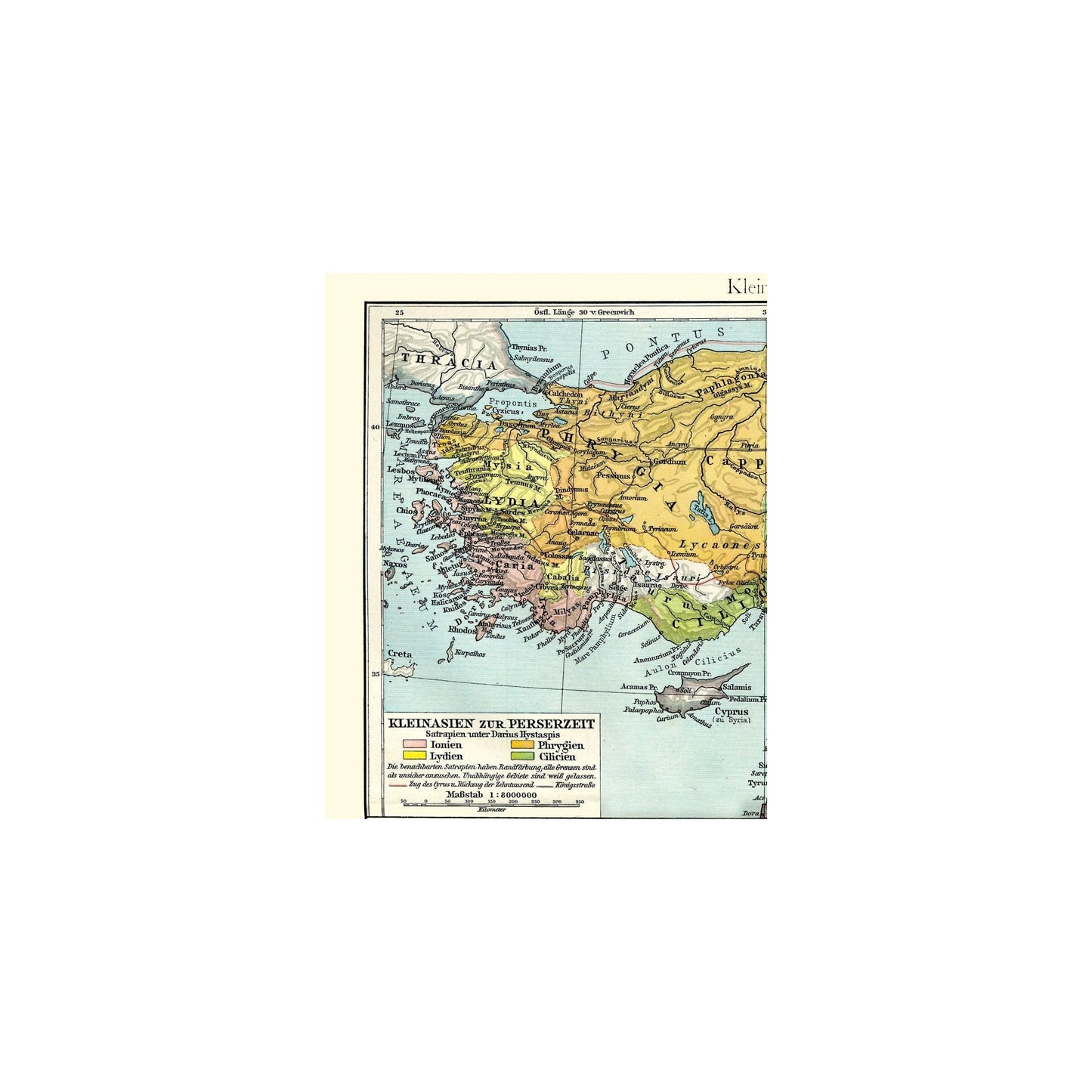 Historic Map - Asia Minor Roman Persian Times - Velhagen 1897 - 23 x 28.37 - Vintage Wall Art