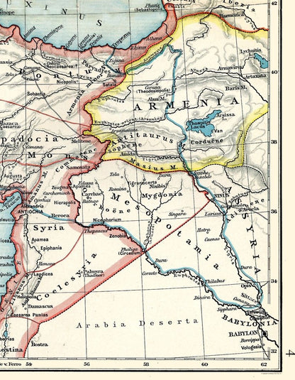 Historic Map - Asia Minor Greece - Putzgers 1897 - 23 x 29.56 - Vintage Wall Art