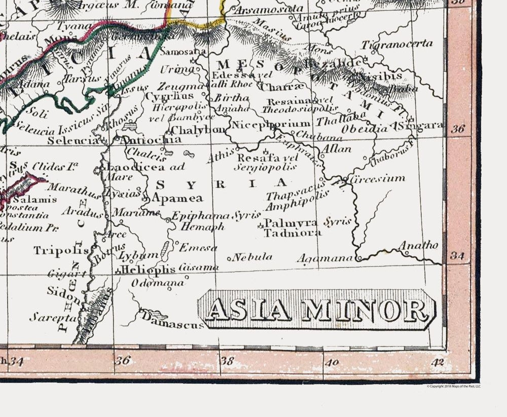 Historic Map - Asia Minor - Fenner 1830 - 27.95 x 23 - Vintage Wall Art