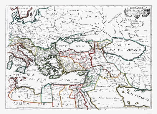 Historic Map - Roman Empire - Sanson 1641 - 31.78 x 23 - Vintage Wall Art