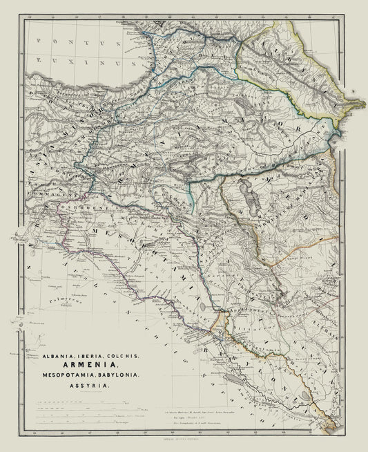 Historic Map - Armenia Mesopotamia Babylonia Assyria - Spruner 1865 - 23 x 28.22 - Vintage Wall Art