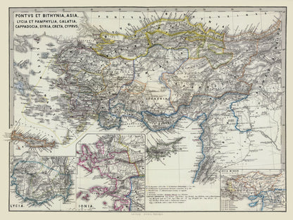 Historic Map - Asia Minor- Spruner 1865 - 30.67 x 23 - Vintage Wall Art