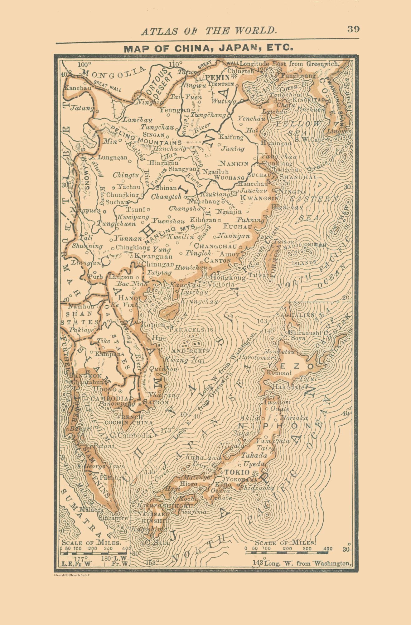 Historic Map - China Japan Korea - Alden 1886 - 23 x 34.90 - Vintage Wall Art