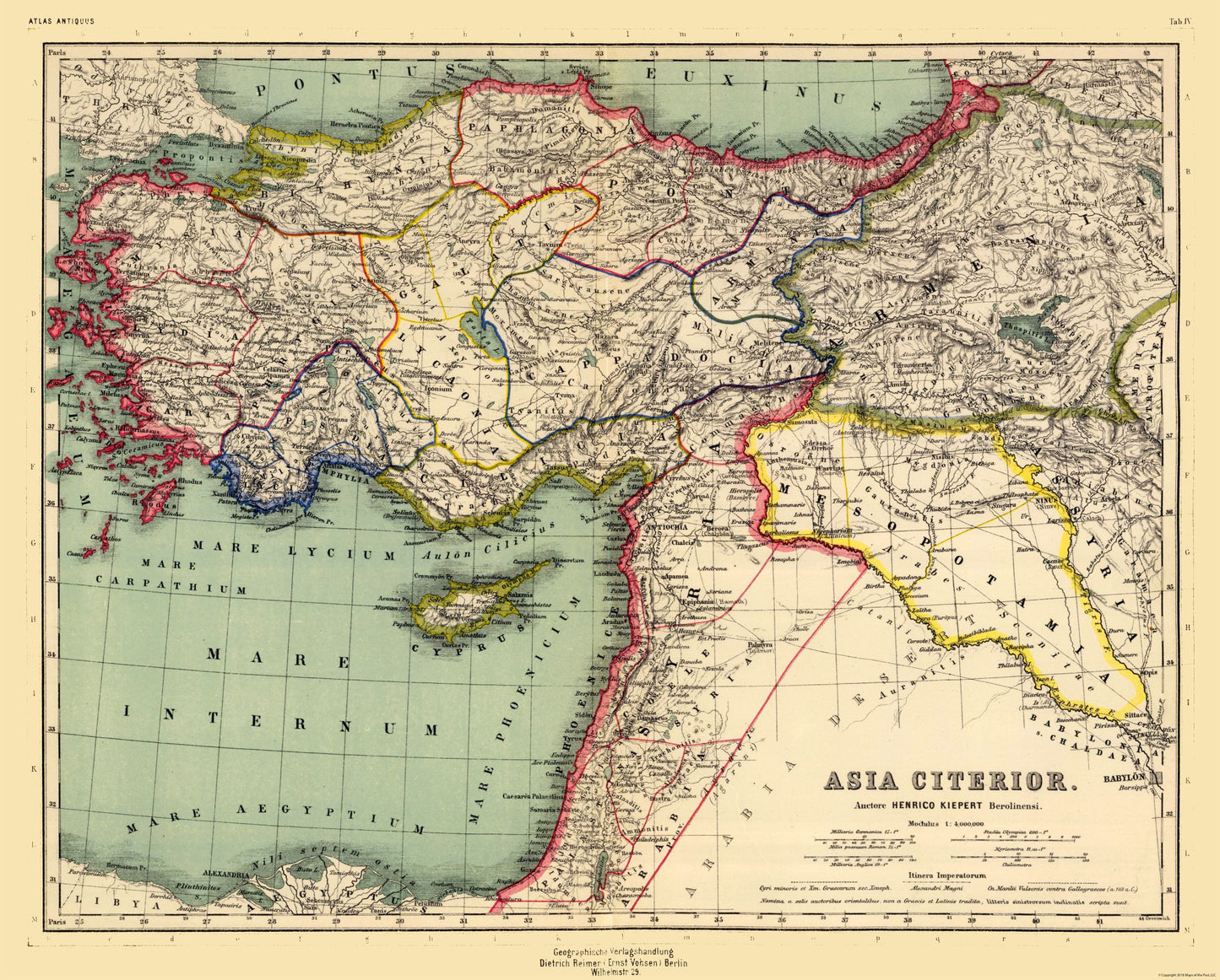 Historic Map - Asia Minor - Kiepert 1903 - 28.60 x 23 - Vintage Wall Art