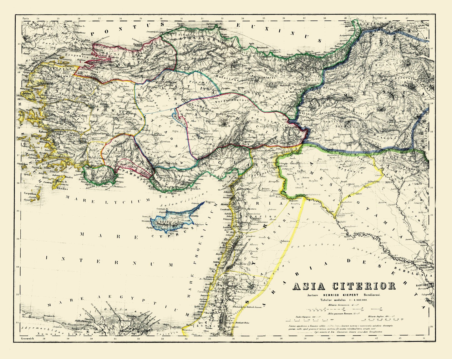 Historic Map - Asia Minor - Kiepert 1903 - 28.97 x 23 - Vintage Wall Art