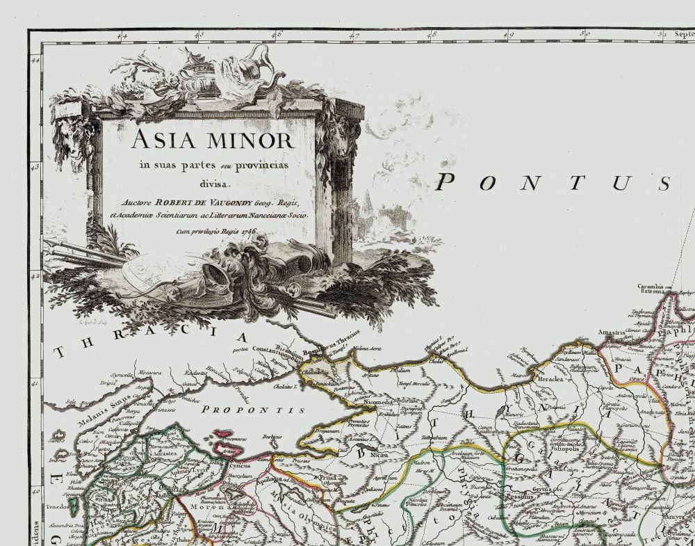 Historic Map - Asia Minor - Vaugondy 1757 - 29.30 x 23 - Vintage Wall Art