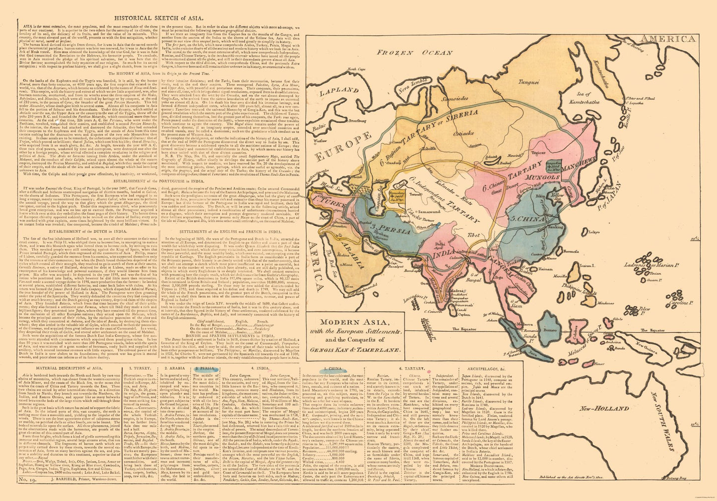 Historic Map - Asia - Le Sage 1801 - 32.89 x 23 - Vintage Wall Art