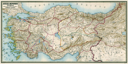 Historic Map - Asia Minor Ancient - Kiepert 1888 - 46.33 x 23 - Vintage Wall Art