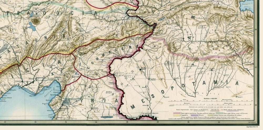 Historic Map - Asia Minor Ancient - Kiepert 1888 - 46.33 x 23 - Vintage Wall Art