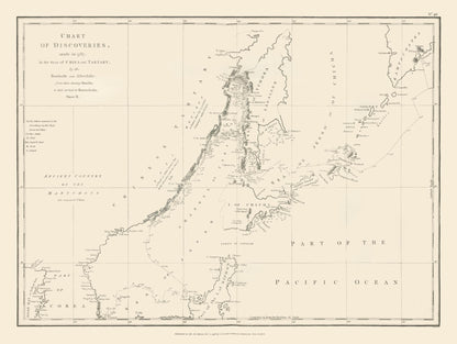 Historic Map - China Tartary Seas Discoveries - Robinson 1798 - 30.56 x 23 - Vintage Wall Art