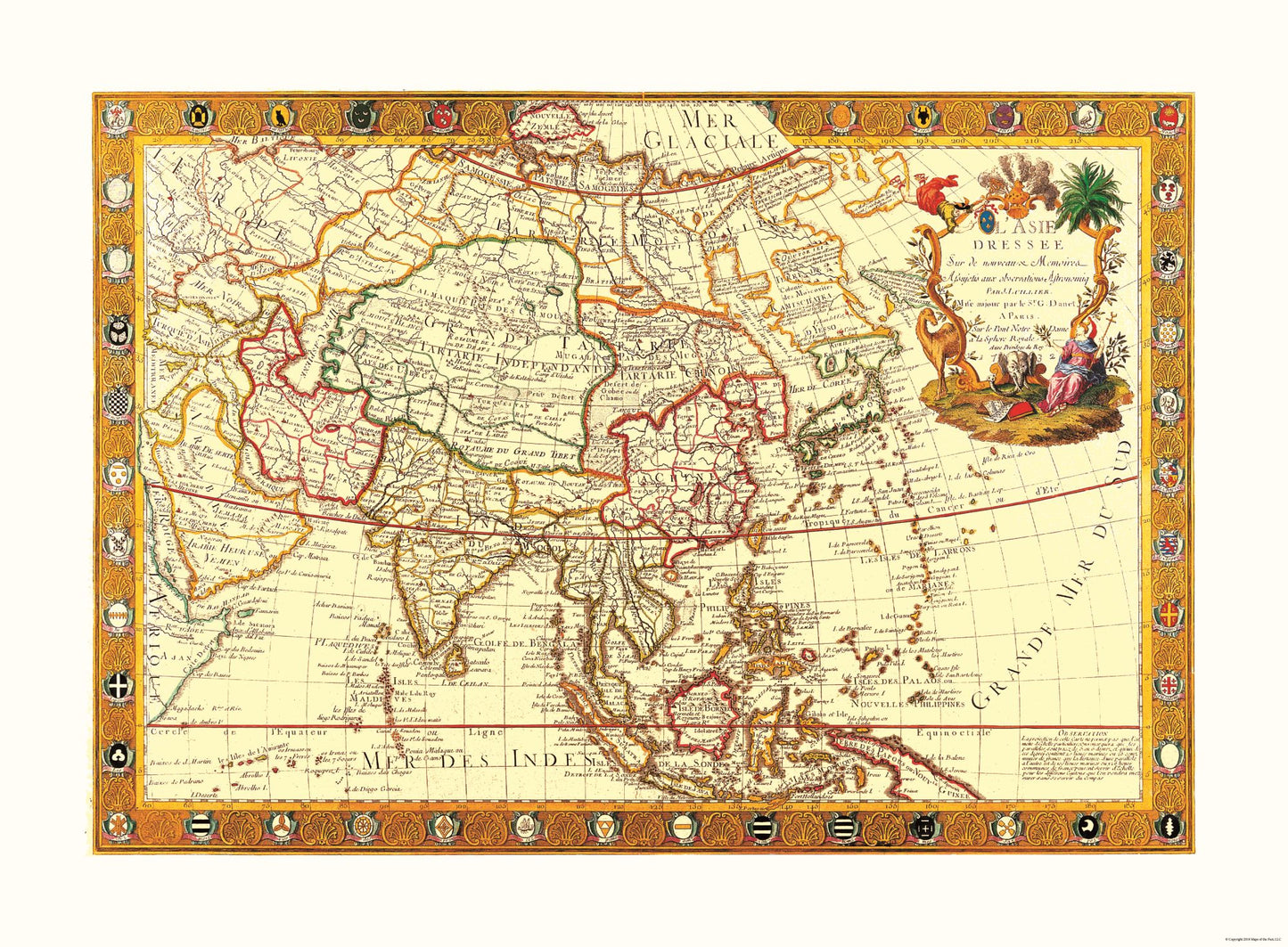 Historic Map - Asia - Danet 1732 - 31.28 x 23 - Vintage Wall Art