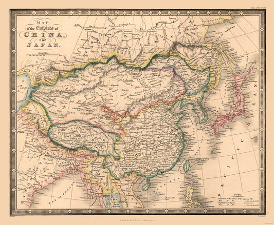 Historic Map - China Japan - Wyld 1864 - 27.91 x 23 - Vintage Wall Art