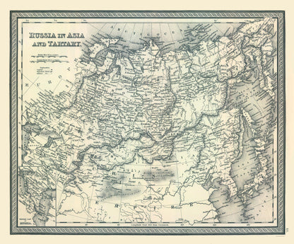 Historic Map - Russia Tartary Asia - Tanner 1836 - 27.76 x 23 - Vintage Wall Art