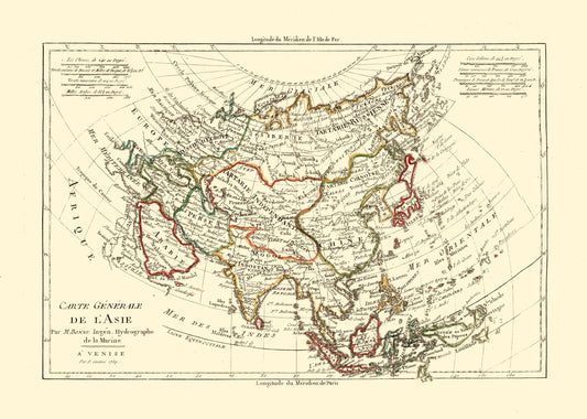 Historic Map - Asia - Santini 1794 - 32.28 x 23 - Vintage Wall Art