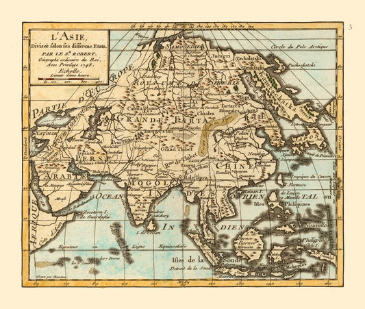 Historic Map - Asia - Robert 1748 - 27.20 x 23 - Vintage Wall Art