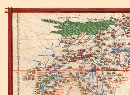 Historic Map - East Asia - Martines 1587 - 31.14 x 23 - Vintage Wall Art