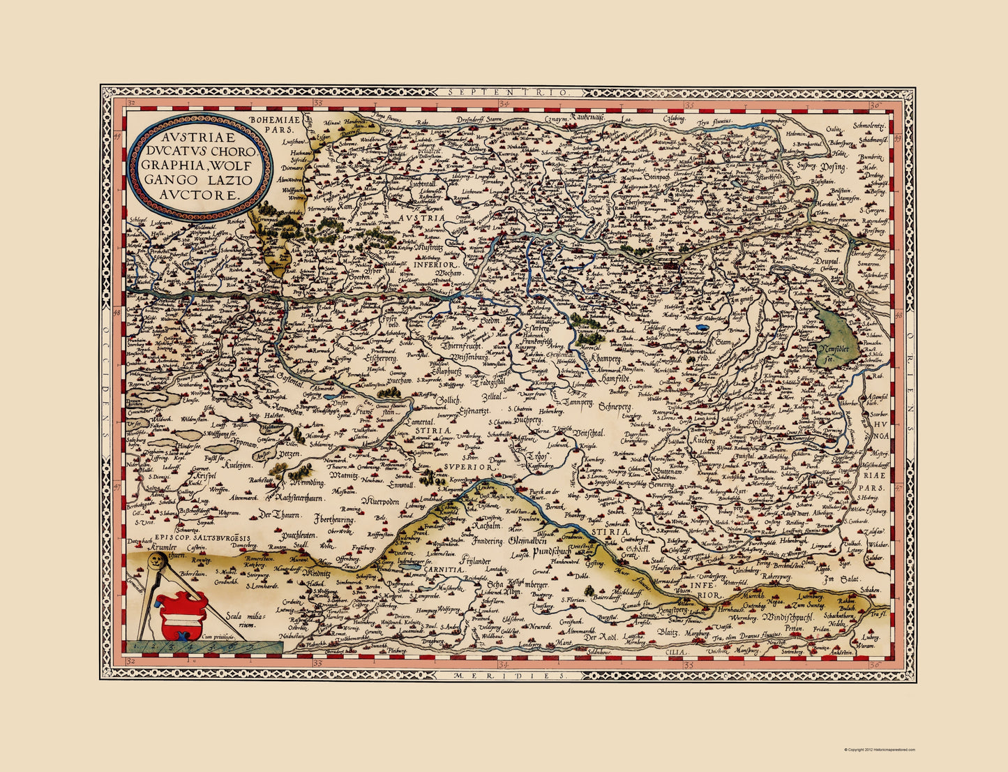 Historic Map - Austria - Ortelius 1570 - 23 x 30.05 - Vintage Wall Art