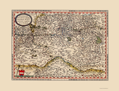 Historic Map - Austria - Ortelius 1570 - 23 x 30.05 - Vintage Wall Art