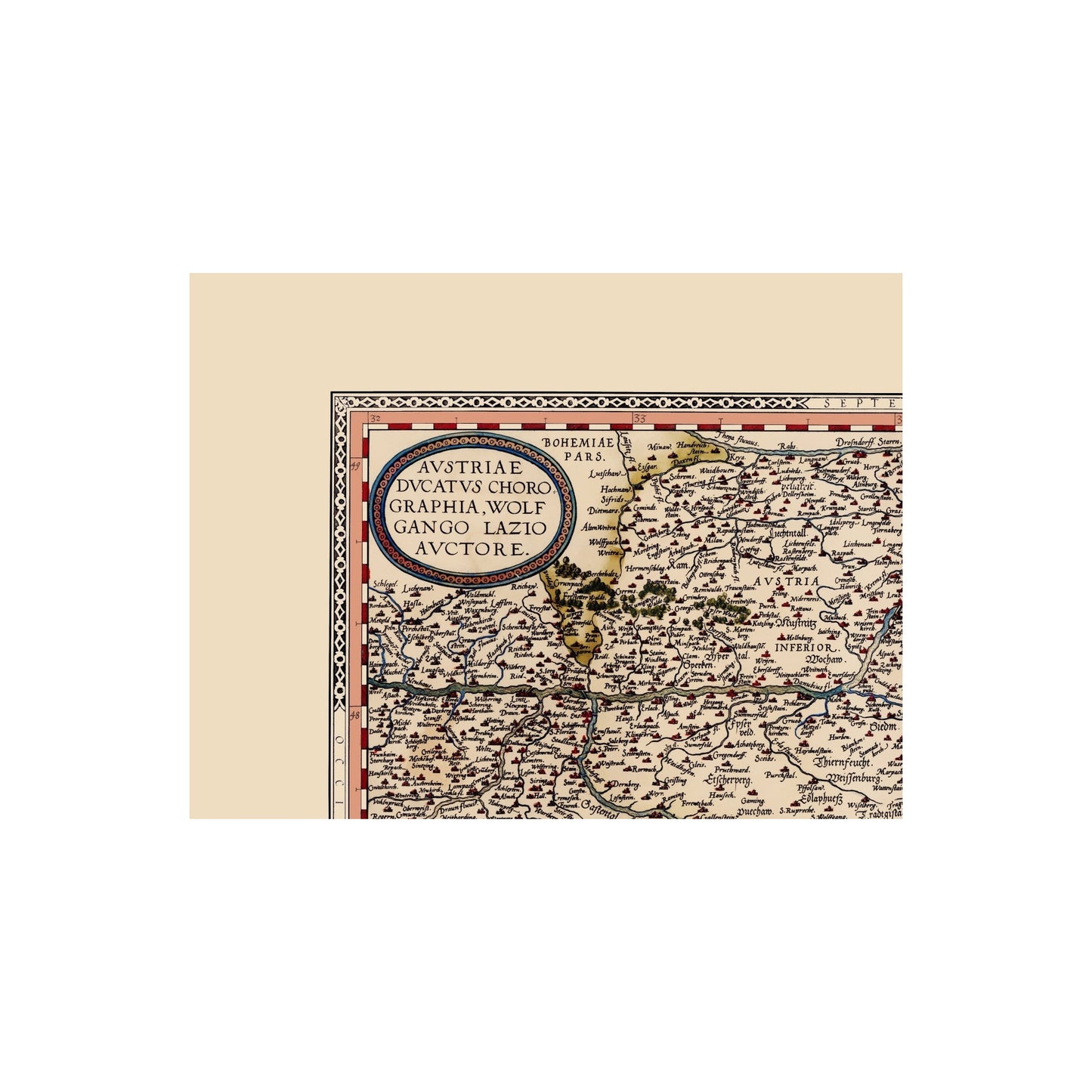 Historic Map - Austria - Ortelius 1570 - 23 x 30.05 - Vintage Wall Art