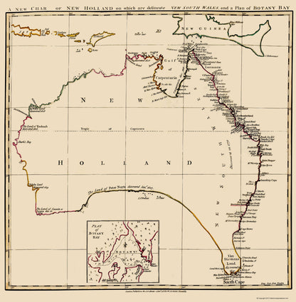 Historic Map - New Holland Australia - Stockdale 1767 - 23 x 23.50 - Vintage Wall Art