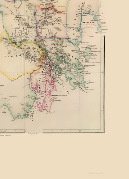 Historic Map - Van Diemens Land Tasmania Australia - Arrowsmith 1844 - 23 x 31.95 - Vintage Wall Art