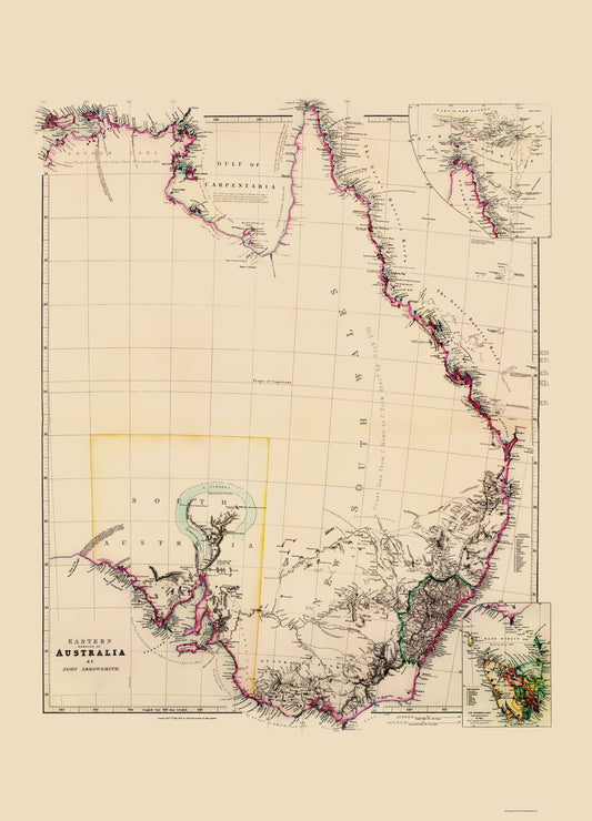 Historic Map - Australia Eastern - Arrowsmith 1844 - 23 x 31.95 - Vintage Wall Art