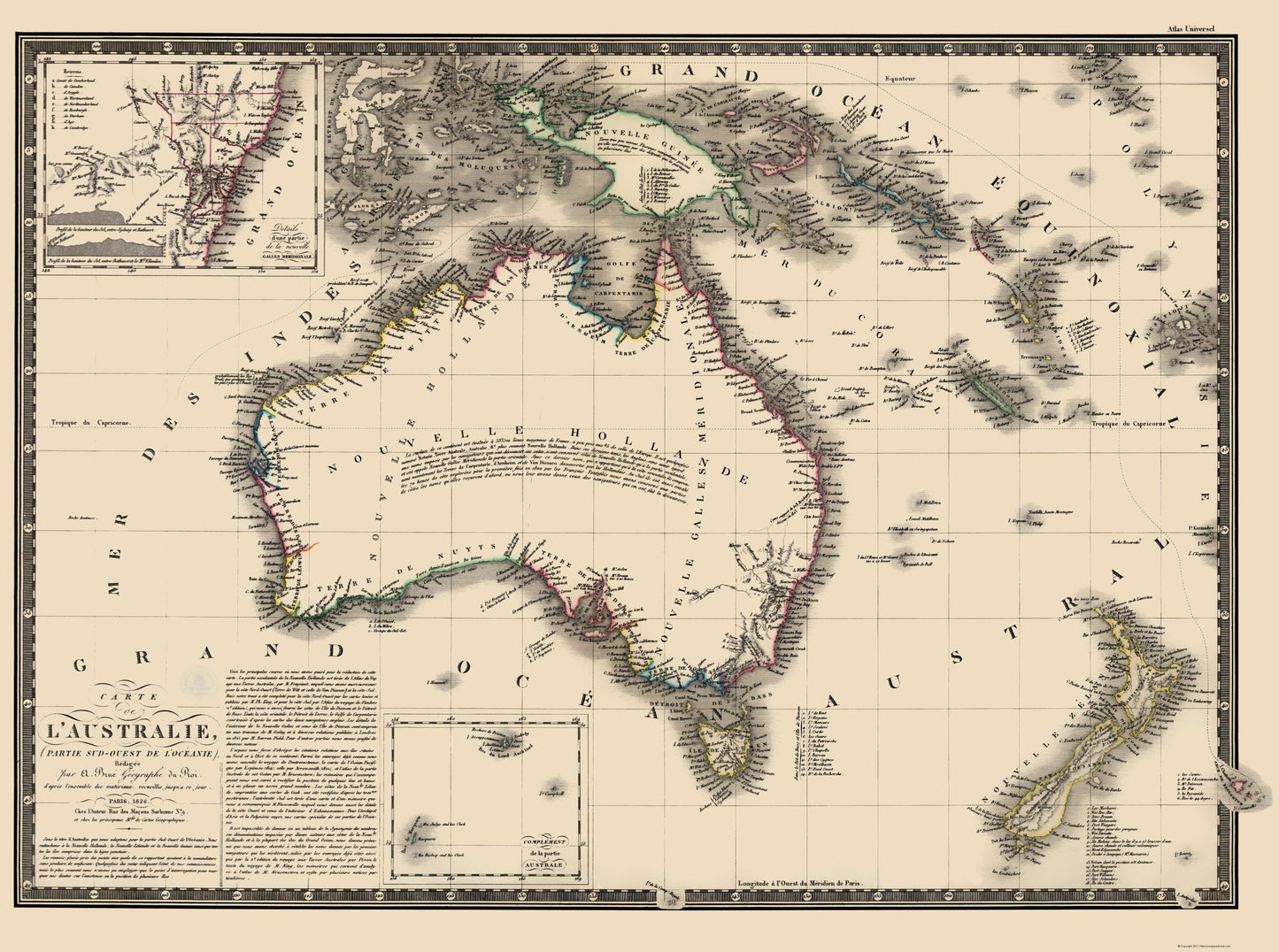 Historic Map - Australia - Brue 1826 - 23 x 30.90 - Vintage Wall Art