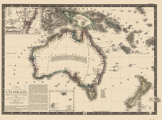 Historic Map - Australia - Brue 1826 - 23 x 30.90 - Vintage Wall Art