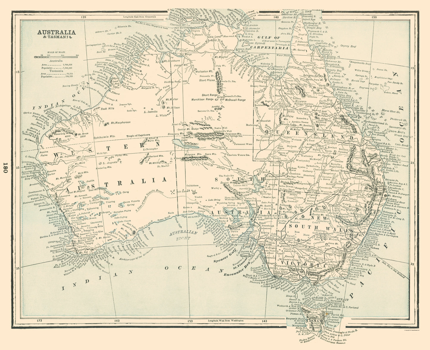 Historic Map - Tasmania Australia - Rathbun 1893 - 23 x 28.26 - Vintage Wall Art