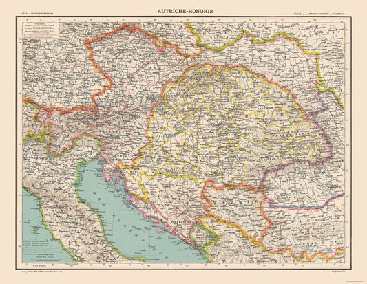 Historic Map - Austro Hungarian Empire - Schrader 1908 - 29.65 x 23 - Vintage Wall Art