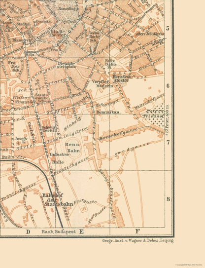 Historic Map - Graz Austria - Baedeker 1910 - 23 x 30.03 - Vintage Wall Art