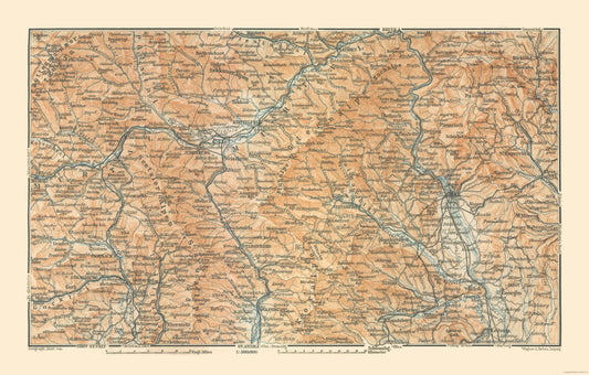 Historic Map - Styria Austria - Baedeker 1910 - 36.02 x 23 - Vintage Wall Art