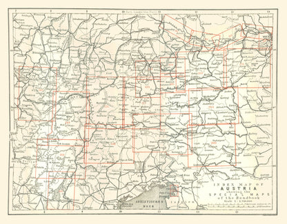 Historic Map - Austria - Baedeker 1896 - 29.42 x 23 - Vintage Wall Art