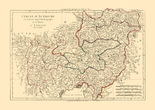 Historic Map - Austria - Santini 1794 - 32.43 x 23 - Vintage Wall Art