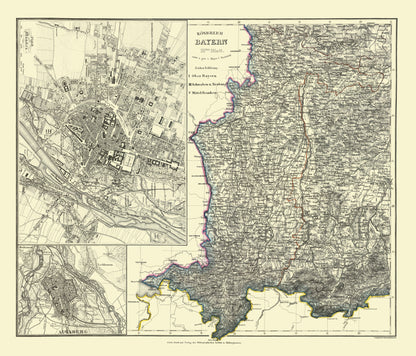 Historic Map - Bavaria Germany - Radefeld 1858 - 23 x 26.86 - Vintage Wall Art