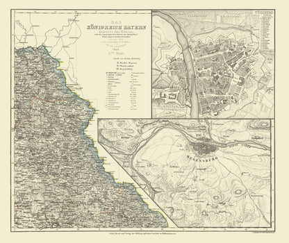 Historic Map - Bavaria Kingdom Germany - Radefeld 1858 - 23 x 27.35 - Vintage Wall Art