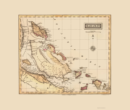 Historic Map - Bahamas - Lucas 1823 - 23 x 27.24 - Vintage Wall Art