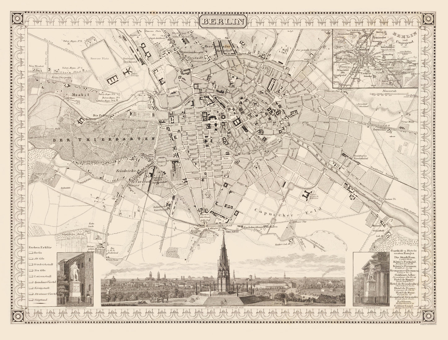 Historic Map - Berlin Germany - Meyer 1860 - 23 x 30.34 - Vintage Wall Art