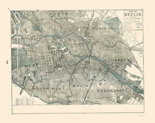 Historic Map - Berlin Germany - Rathbun 1893 - 23 x 29.10 - Vintage Wall Art