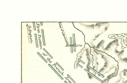 Historic War Map - Belgium Steinkirk Battle 1692 - Gardiner 1902 - 35.00 x 23 - Vintage Wall Art