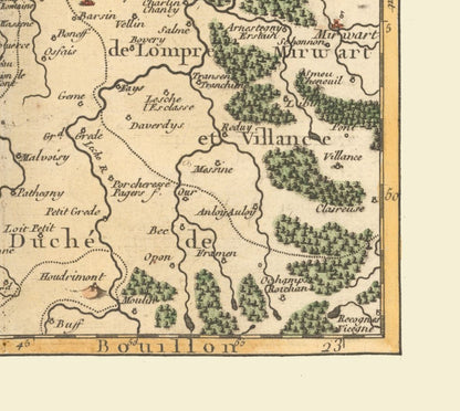 Historic Map - Namur Province Belgium - Robert 1748 - 25.73 x 23 - Vintage Wall Art