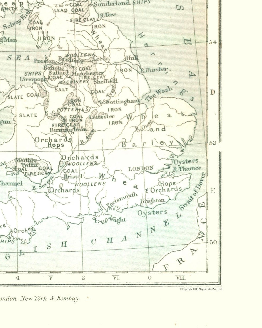 Historic Map - British Isles Industries - Gardiner 1902 - 23 x 28.83 - Vintage Wall Art