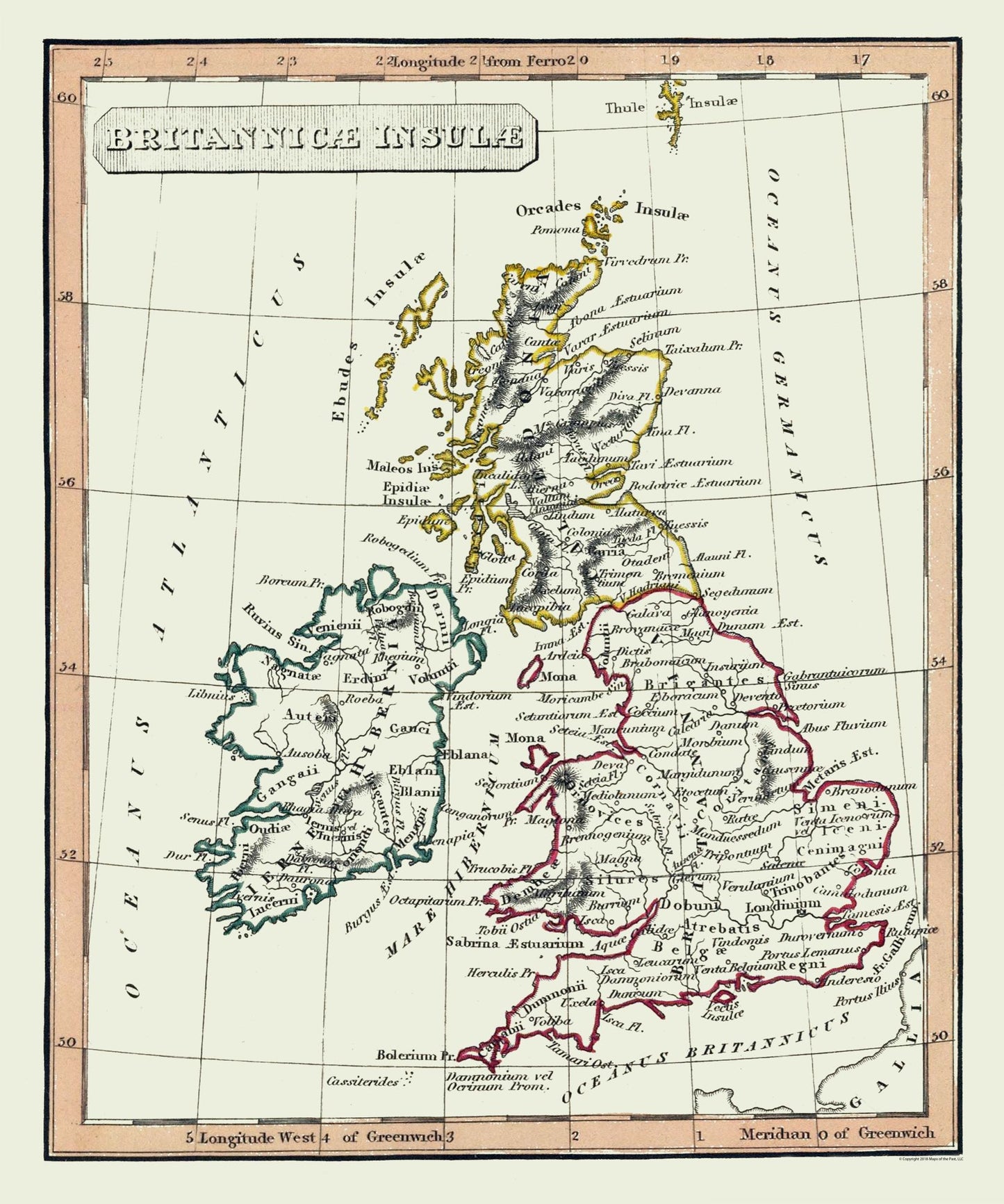 Historic Map - British Isles Ancient - Fenner 1830 - 23 x 27.58 - Vintage Wall Art