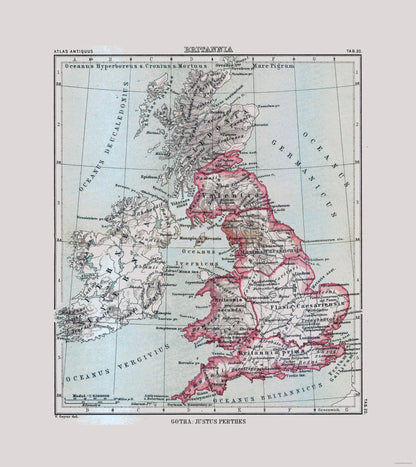 Historic Map - British Isles - Perthes 1896 - 23 x 25.82 - Vintage Wall Art