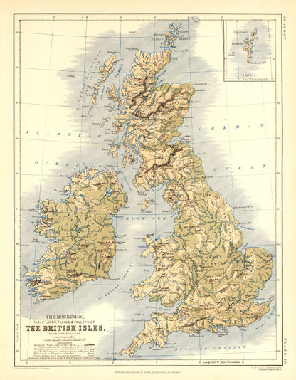 Historic Map - British Isles Geological - Johnston 1906 - 23 x 29.52 - Vintage Wall Art